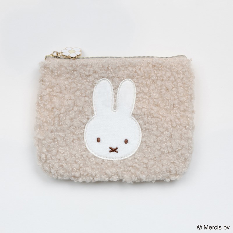 Miffy BOA ミニフラットポーチ/ベージュ